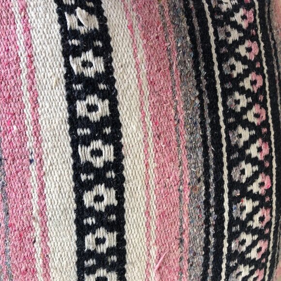 Oversized, large 'carpet' or tapestry style bag with pompoms - Picture 8 of 13